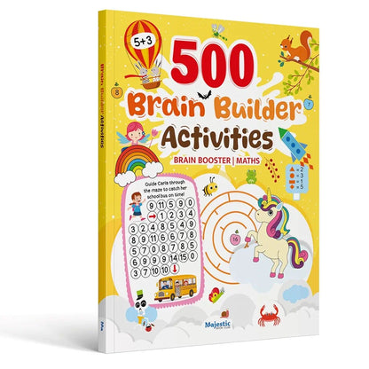 500 Brain Builder Activity Book for Kids Age 4+ | Maths & Brain Booster Activities | Early Learning Workbook with Matching Games, Puzzles, Number Activities & More
