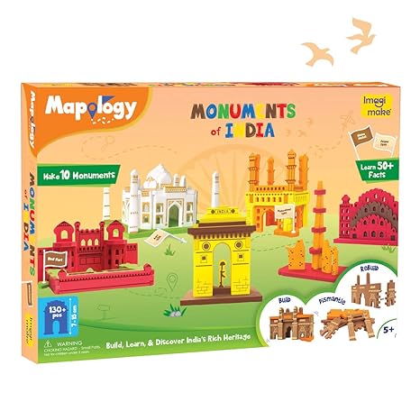 Imagimake Mapology Monuments of India Charminar & Qutab Minar Construction Set Educational Toy