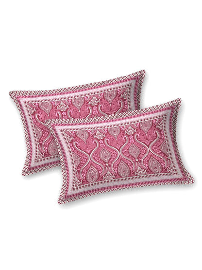 100% Pure Cotton Traditional Printed Bedsheet for Double Bed King Size Bedsheet with 2 Pillow Covers