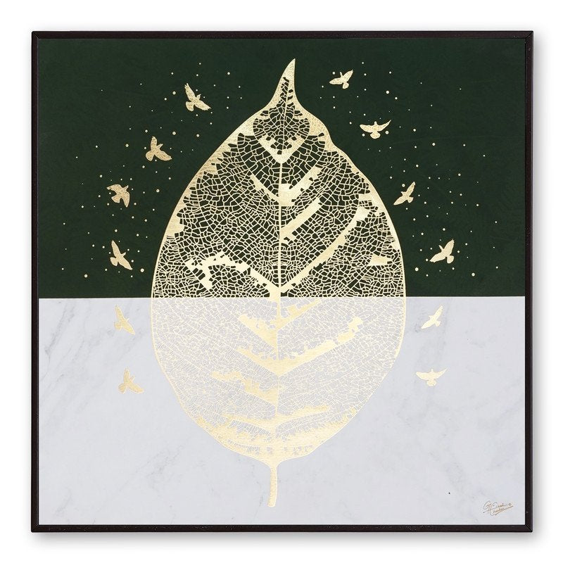 Golden Embossed Wall Painting For Home Decoration , Paintings for Living Room , Modern Art Wall Pinting, For Home Decor (12X12 INCH)