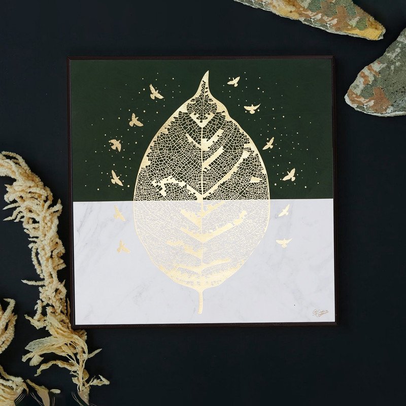 Golden Embossed Wall Painting For Home Decoration , Paintings for Living Room , Modern Art Wall Pinting, For Home Decor (12X12 INCH)