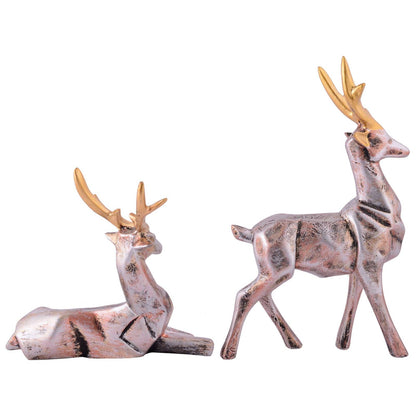 Resin Deer Head Showpiece Animal Figurine for Table Top Good Luck Vaastu Statue