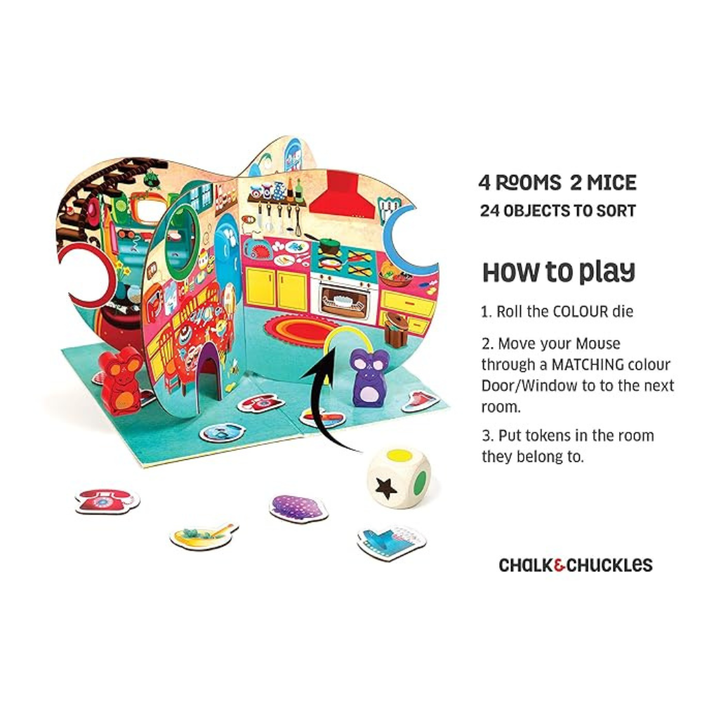 Chalk and Chuckles Tidy Up - Educational Board Game | Sorting Game for Kids | Preschool Learning Toy for Boys and Girls