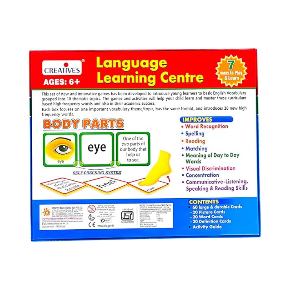 Creative's Language Learning Centre-body Parts | Knowledge About Human Body Parts | 7 Ways to Play & Learn | Ages 6 & Up Children