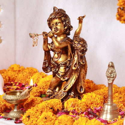 Artarium Baby Krishna with Peacock Idol