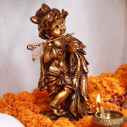 Artarium Baby Krishna with Peacock Idol