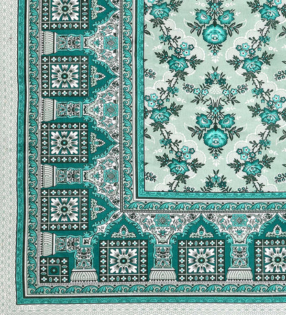 100% Pure Cotton Traditional Printed Bedsheet for Double Bed King Size Bedsheet with 2 Pillow Covers