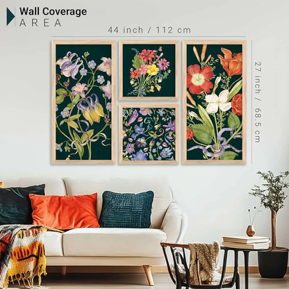 Kotart Home Dacor Abstract Painting Decorative Modern Big Size Wall Art poster With Frame Digital Reprint Engineered Wood Set of 4 Art5