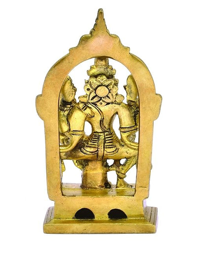 The Advitya Lord Vishnu Laxmi Sitting Murti | Vishnu Laxmi Statue/ Idol for Pooja & Decoration | 5.5" Inch