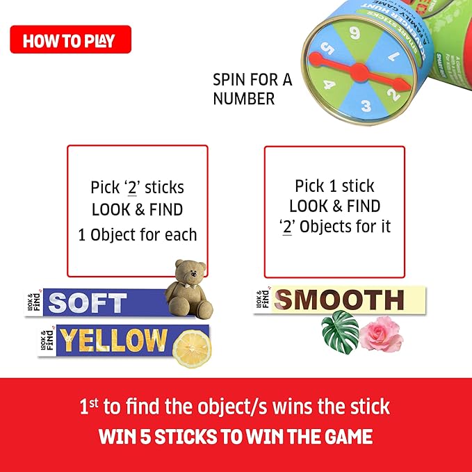 Chalk and Chuckles Smart Sticks Scavenger Hunt Game for Kids | Fun Family Game | Indoor and Outdoor Toys | Educational Toys