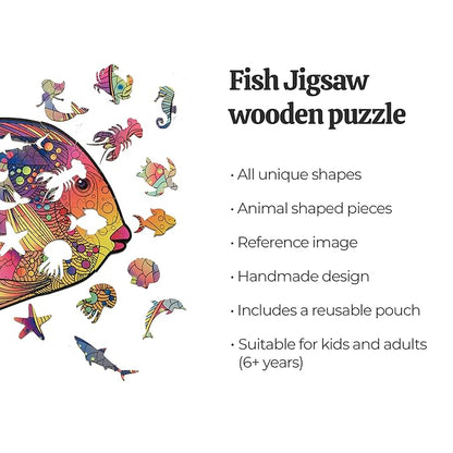 91 Knots Fish Theme 84 Pieces Wooden Puzzle Games for Kids | Animal Puzzles for Kids | Wooden Puzzle for Kids 6+ | Board Games for Kids