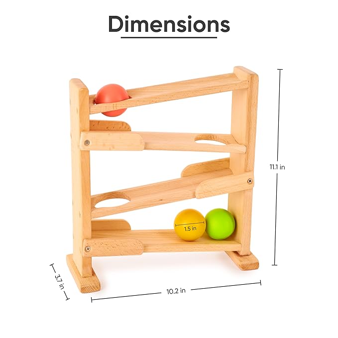 Curious Cub Montessori Ball Tracker | Baby Wooden Toys for Early Development | Fine Motor Skills & Sensory Toys for Kids