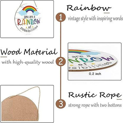 Angel Infinite Rainbow Design Wooden Wall Hanging Inspirational Wall Art For Home (Multicolor)