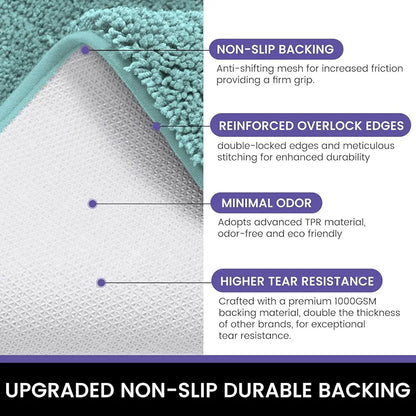 Luxe Home International Microfibre Luxe Home Runner Super Soft Anti Skid Newman Rug For Bedroom Colour Aqua