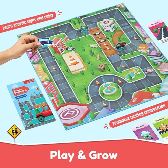 Bloomingo Board Game - Chaos Commute | Thrilling Traffic Adventure Game for Kids & Adults