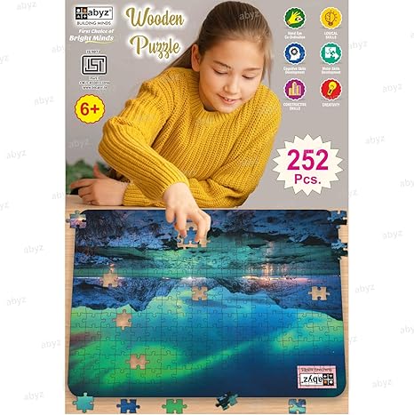 ABYZ Northern Lights (Aurora Borealis) Wooden Puzzle Play and Learn Educational Wooden Jigsaw Puzzle 252 Pieces