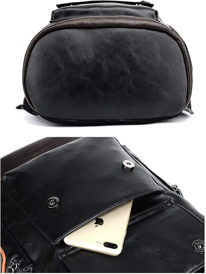 FUR JADEN Vegan Leather Anti Theft Casual Laptop Backpack with 15.6 Inch Laptop Pocket