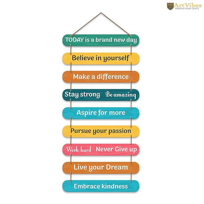 Artvibes Self Motivation Quotes Mdf Wooden Wall Hanging for Home Livingroom Art Items