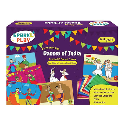 SparkLPlay Foil Art & Craft Kit for Kids Ages 4 to 9 | Foil Fun | DIY Craft Kit | Birthday Gift for Girls & Boys | Mess-Free Creative Craft Toy | Dances of India