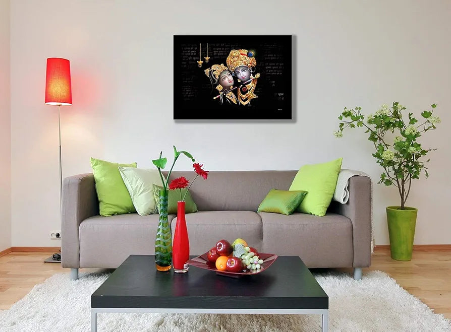 Lifehaxtore Krishna Radha Art Framed Painting Elegant Radha Krishna