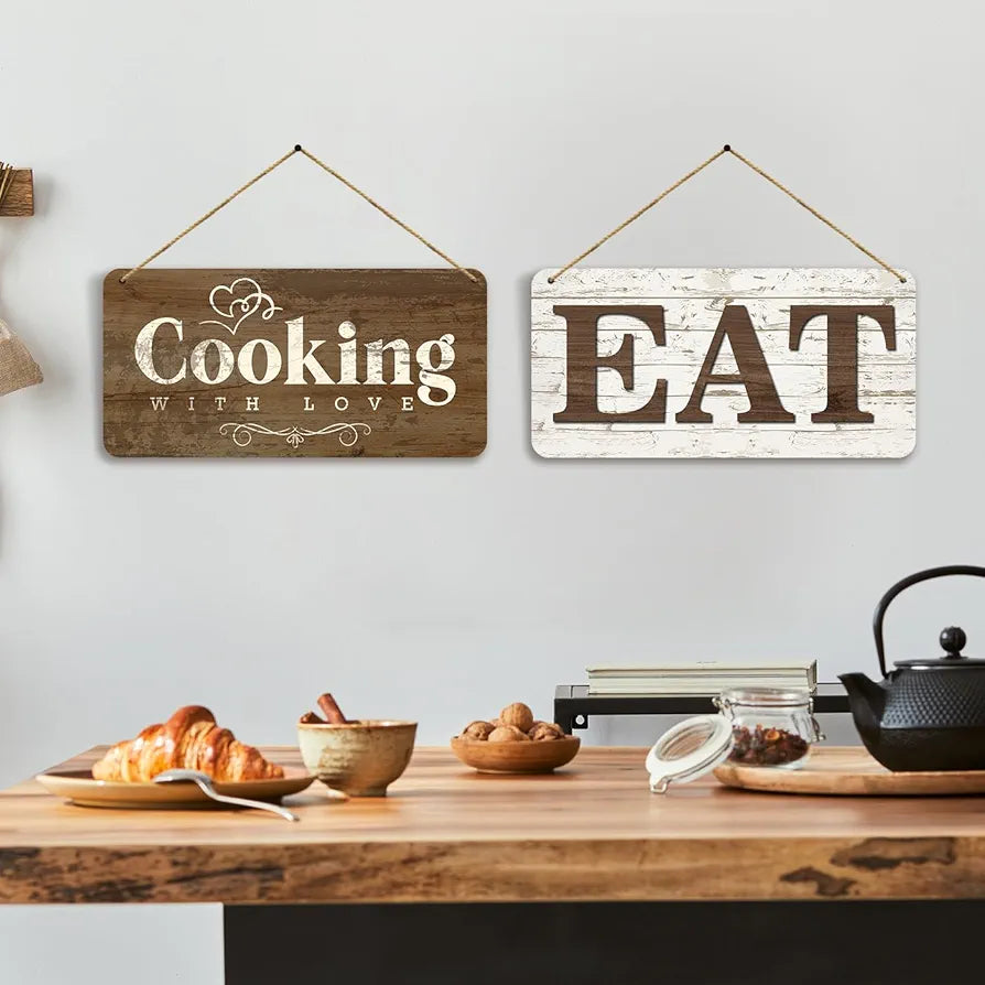 Kotart Kitchen Quotes Wooden Wall Art Hanging for Restaurant Bar Dianing Area 4