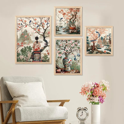 Kotart Nature Inspired Modern Art Paintings with Frame Set of 4 Frames C