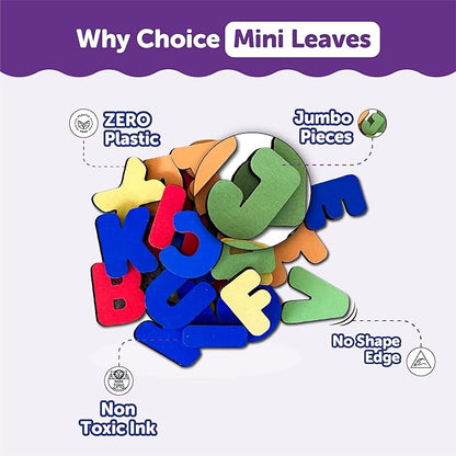 Mini Leaves Wooden Capital English Alphabets for Kids Learning Blocks for Kids 3 Years Alphabets for Kids