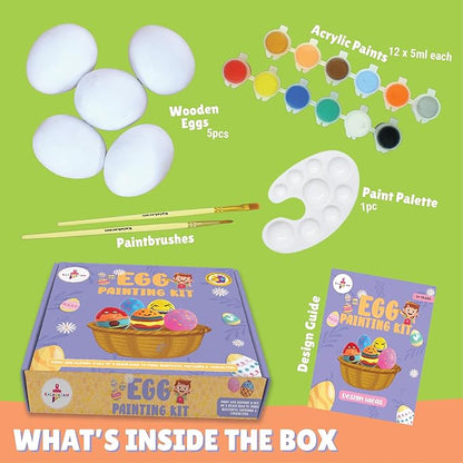 Kalakaram Fake Eggs Painting and Coloring Kit for Kids | Set for 5 Year Old, Fun & Creative Activity for Kids 5 Resin Mouled