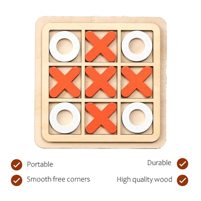 KIDS KINDLY Wooden Tic Tac Toe Game for Kids , 2 Player Puzzle Toy, Return Gifts for Birthdays, Boys and Girls, Age 4+