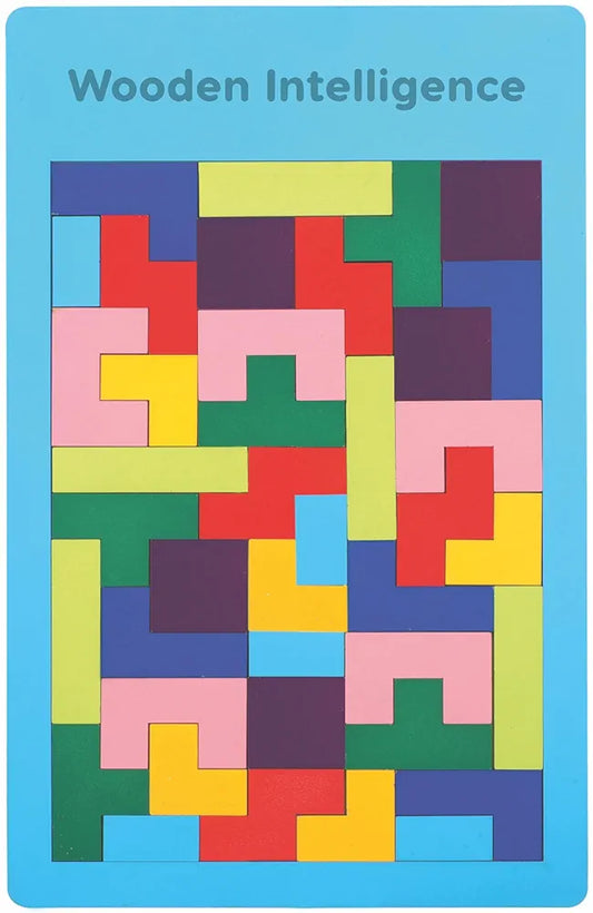 SPARTAN KIDS® Wooden Intelligence Puzzle Game for Kids Ages 3-8 - 40-Piece Educational Toy with Colorful 3D Blocks, Boost Creativity and Problem-Solving Skills - Perfect for Learning and Fun