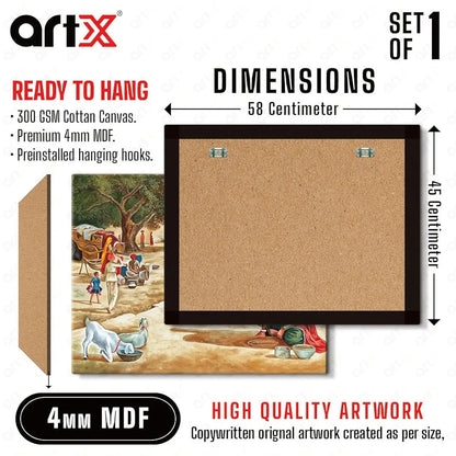 ArtX Paper Indian Village Scene  AXDMD-0101-VIL Nature Wall Art Painting