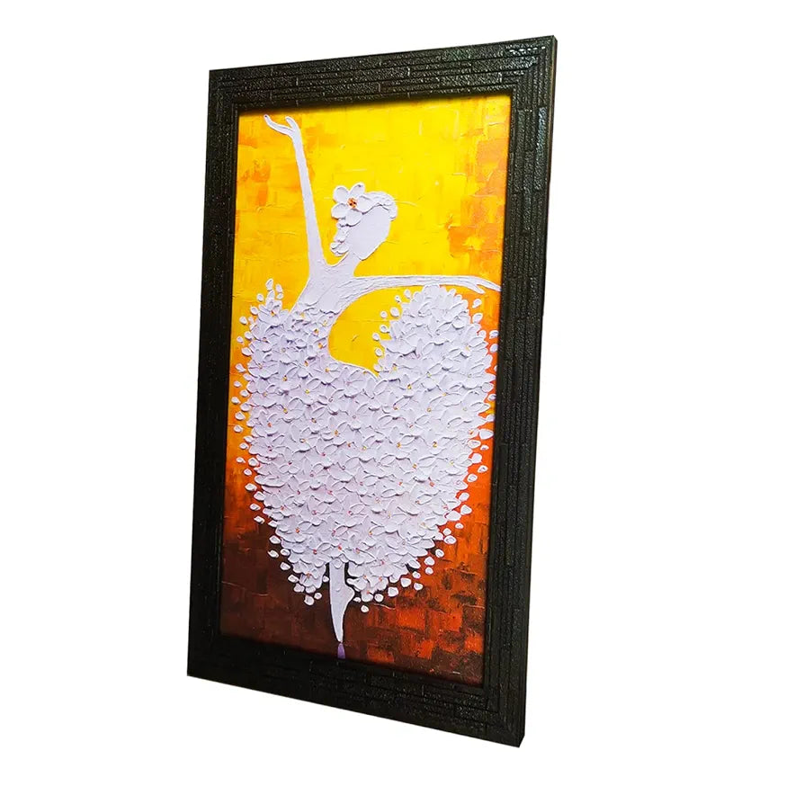 Lifehaxtore Abstract Art Wooden Dancing Girl Framed Painting