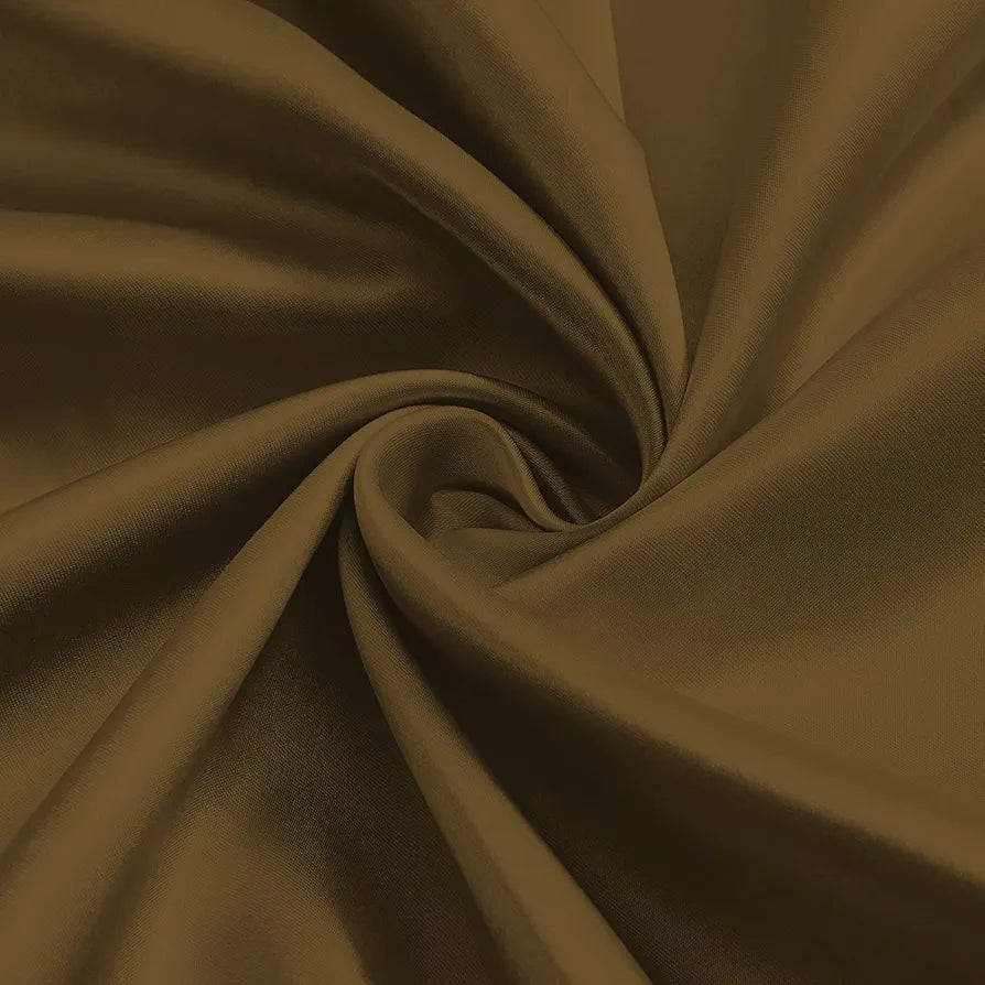 Divine Casa Semi Blackout Door Curtain 7 Feet Colour Meerkat Brown Solid Micro Satin Room Darkening Panel with Metal Grommets (Pack of 1)