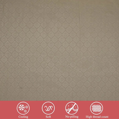 Fresh From Loom Single Bed Bedsheet Microfiber Rotary Printed with 1 Pillow Covers 144 TC Dark Beige Damas