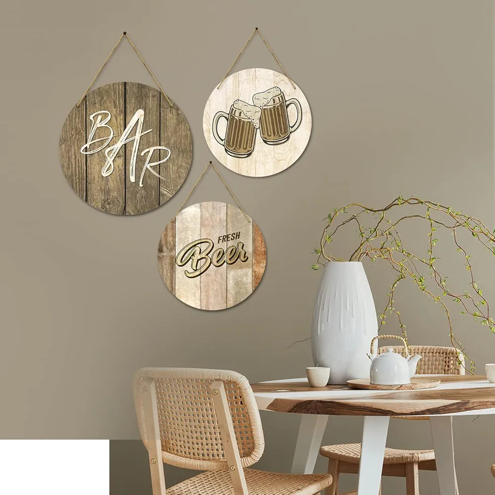 Kotart Wooden Wall Hanging Home Decor Items Bar Beer