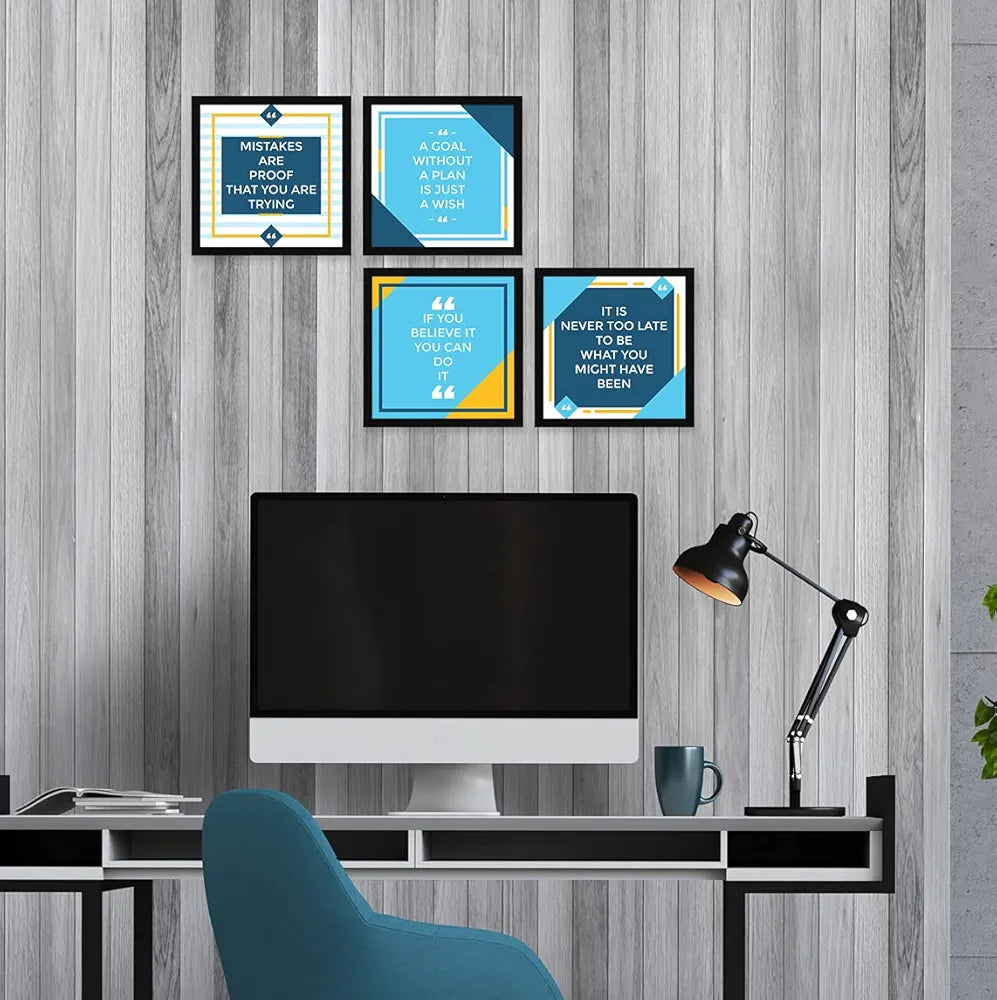 ArtX Paper Motivational Quotes AXJ00143-MOT You Can Do It Wall Art Painting Set of 4