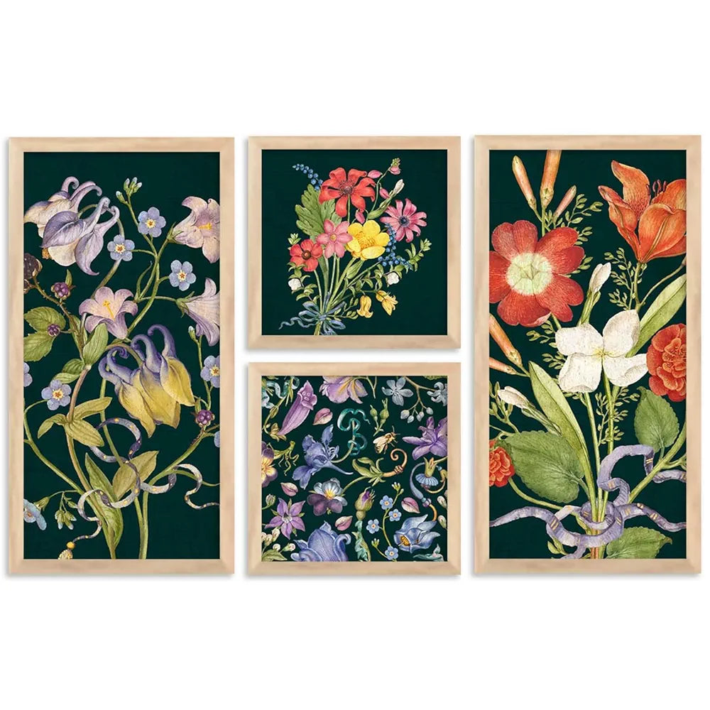 Kotart Home Dacor Abstract Painting Decorative Modern Big Size Wall Art poster With Frame Digital Reprint Engineered Wood Set of 4 Art5