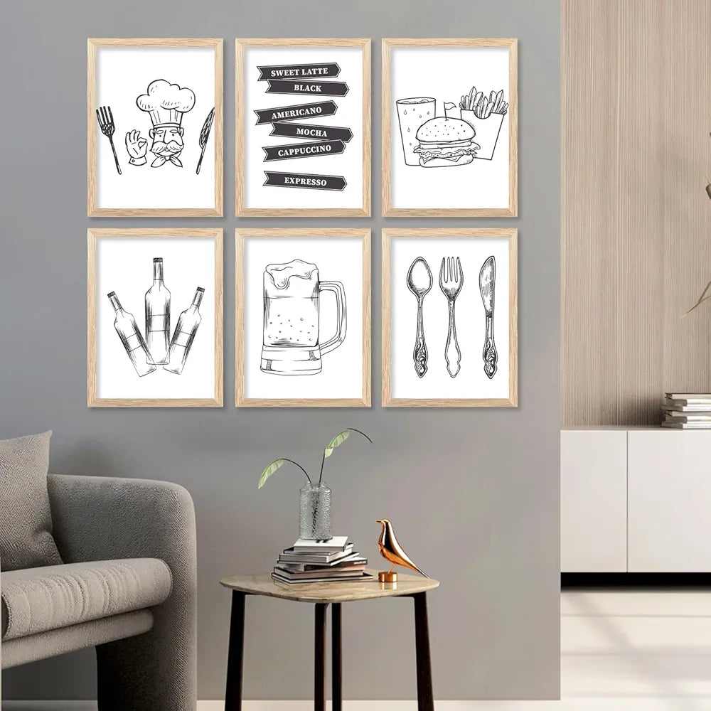 Kotart Restaurant Theme Digital Painting for Kitchen Restaurant Cafe Wall Decoration I