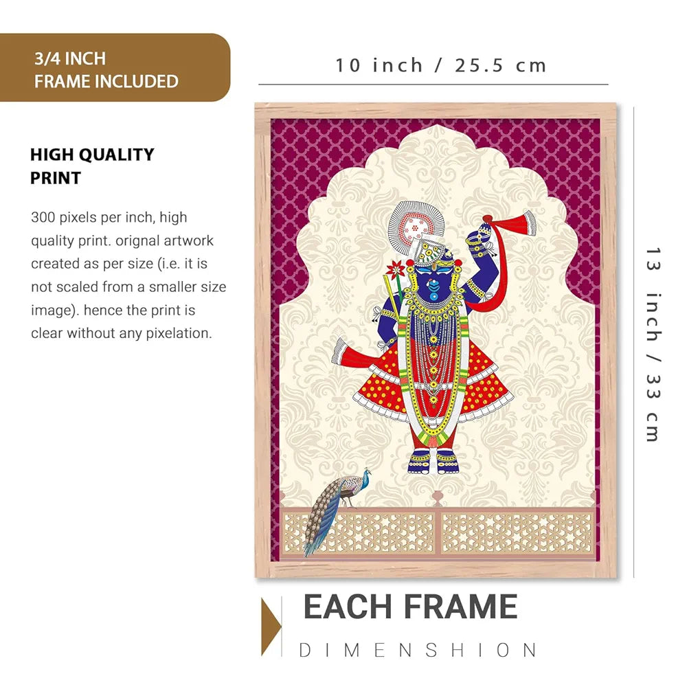 Kotart Traditional Indian Wall Art Madhubani Paintings Pichwai Art Painting set of 6 A