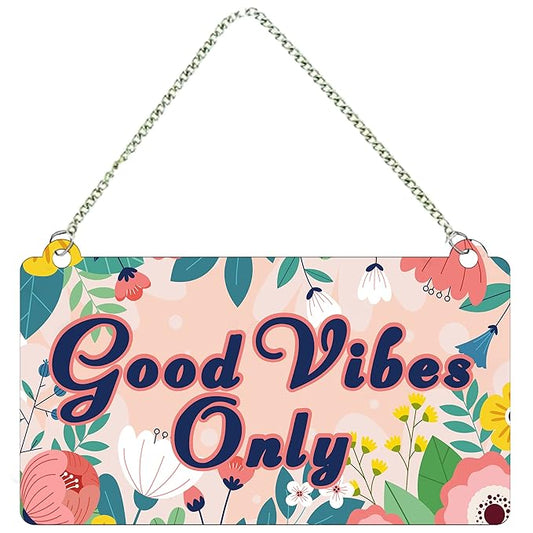 Artvibes Good Vibes Only Designer Wooden Wall Hanging for Home Decor | Artworks Wall Hangings