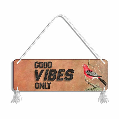 Blue Finch Wall Hanging Decor Good Vibes Only Decorative Item For Home Or Office Decor Item