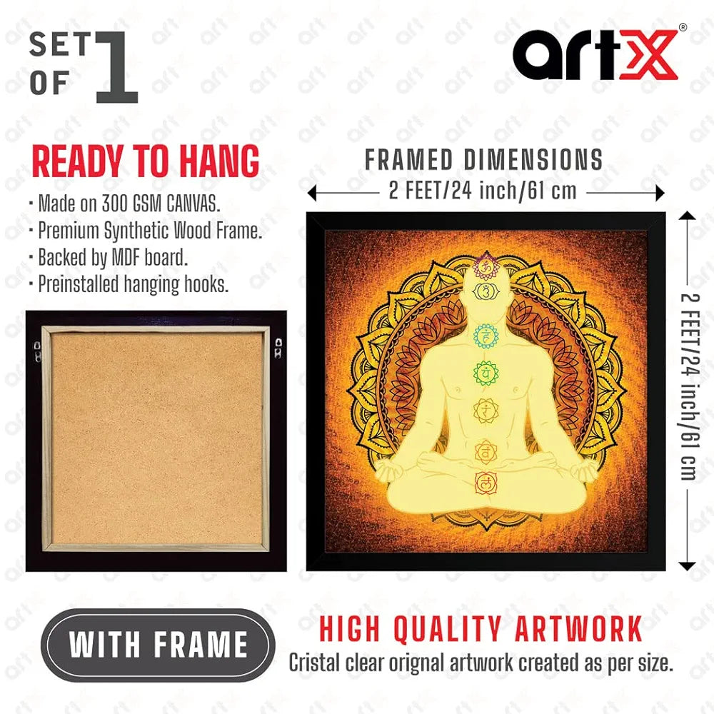 ArtX Yoga Meditation Big Canvas Painting With Frame