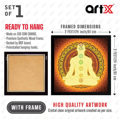 ArtX Yoga Meditation Big Canvas Painting With Frame
