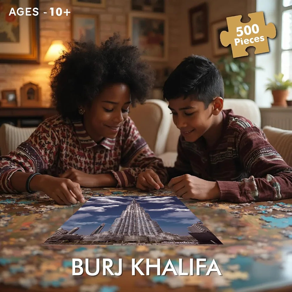 Popcorn Puzzle for Kids Burj Khalifa 500 Piece Jigsaw Puzzles Game for 7+ Years Old Childrens and Adults | Indoor Brain Booster Games and Gifts for boy and Girl