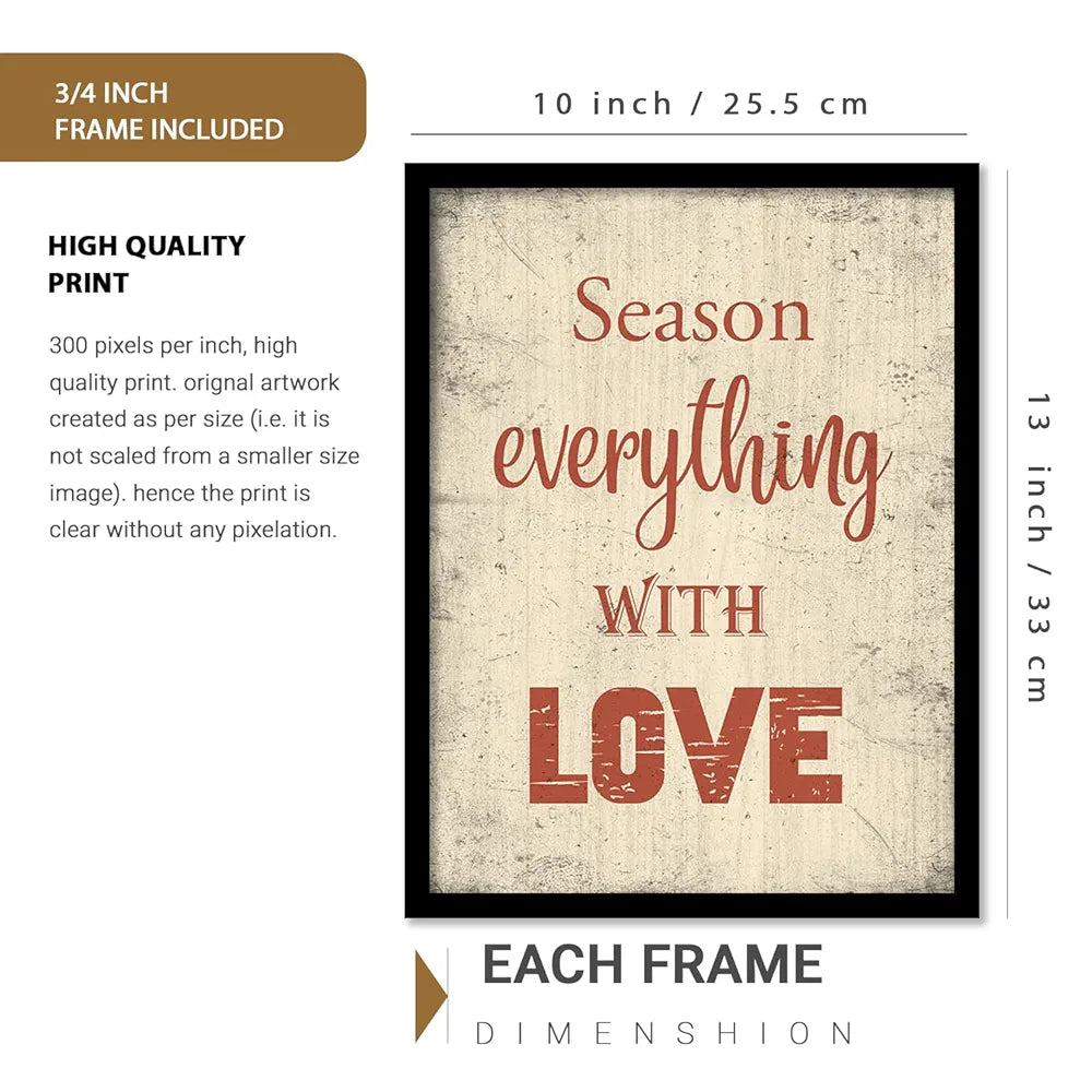 Kotart Restaurant Quotes Framed Posters for Kitchen Wall Decoration Kitchen 7