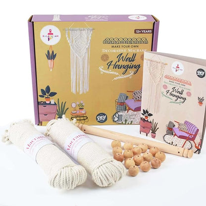 Kalakaram Abstract Wall Hanging Making Kit for Girls and Adults | Macrame Wall Hanging Decoration Kit