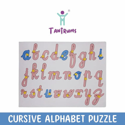 Tantrums Cursive Alphabet Puzzle Learning Puzzle, Montessori Early Educational Pre School Puzzle Toys for 3+ Years Kid
