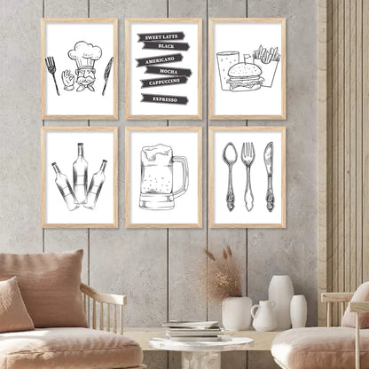 Kotart Restaurant Theme Digital Painting for Kitchen Restaurant Cafe Wall Decoration I