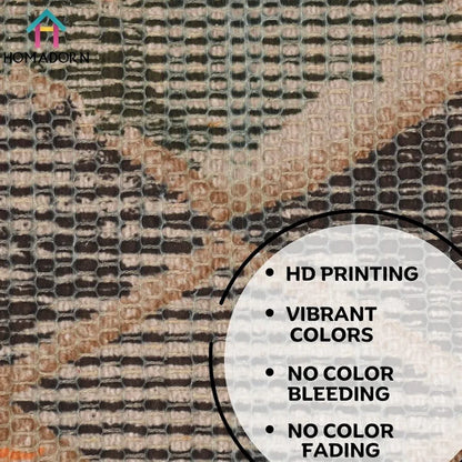 Homadorn Handmade Sustainable Printed Modern Dhurrie/Rugs/Carpet Colour Multicolor 023