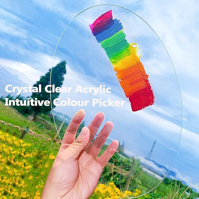 Hobby India Acrylic Paint Palette | Transparent Non-stick Oil Paint Palette With Protective Craft for Diy Art